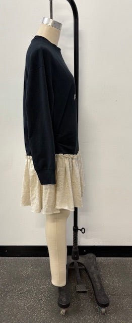 Acadia Sweatshirt Dress w/ Asymmetrical Eyelet