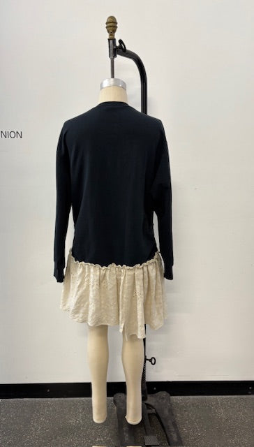 Acadia Sweatshirt Dress w/ Asymmetrical Eyelet