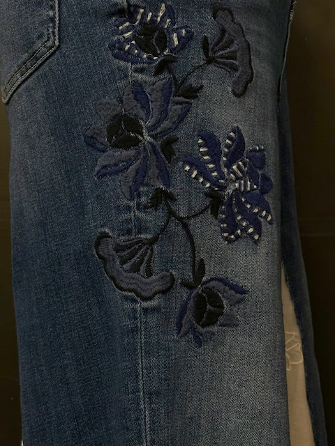 Repurposed Denim with Embroidery and Cutout