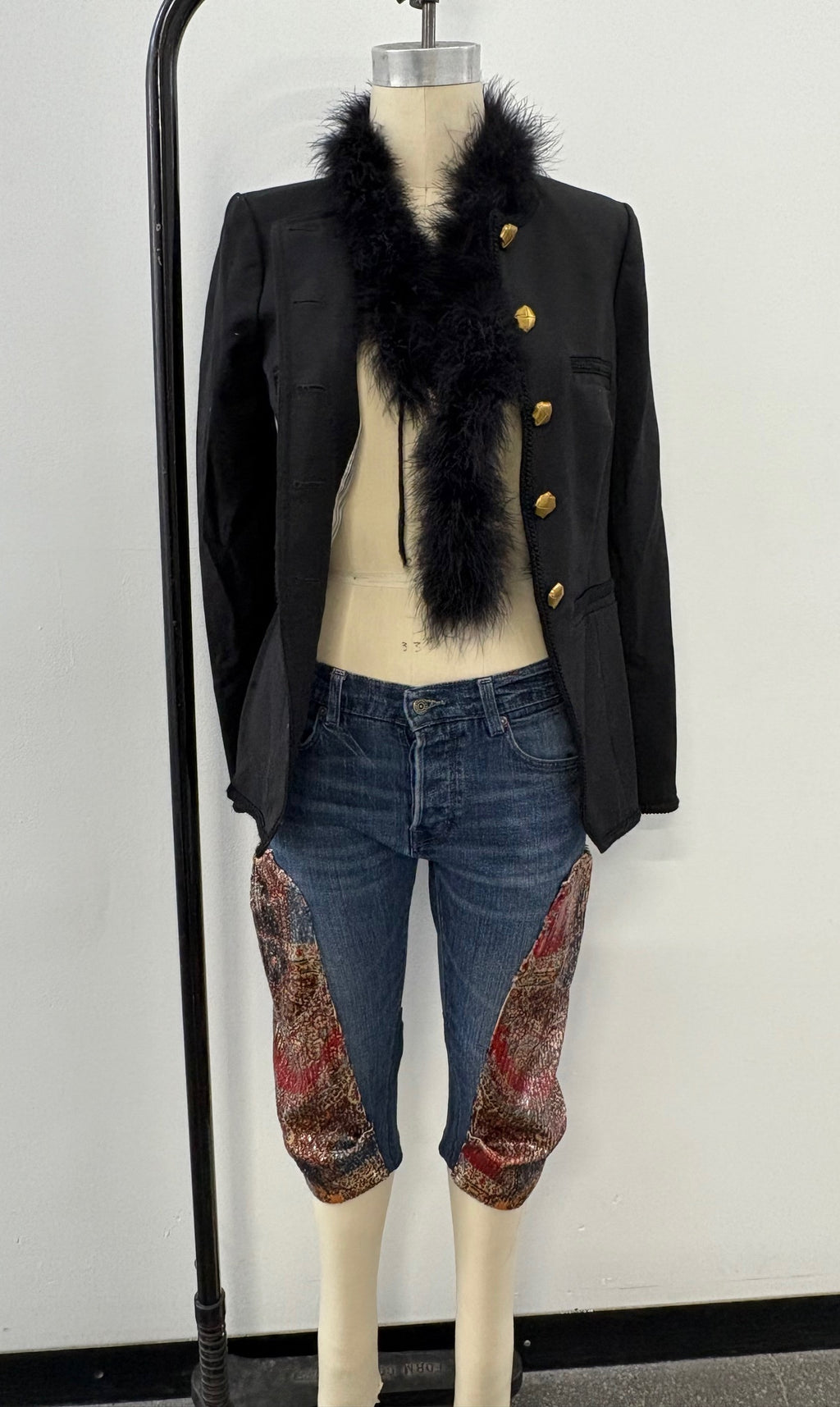Cropped Denim Harem Pants