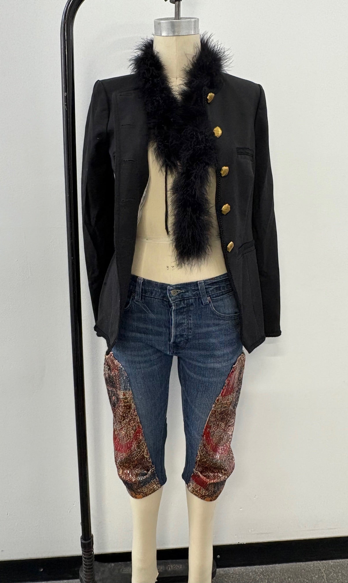 Cropped Denim Harem Pants